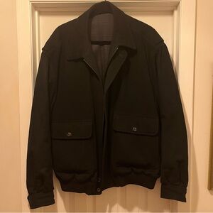 Vintage 90s Sulka Men’s Black Wool Coat Italian Size 46